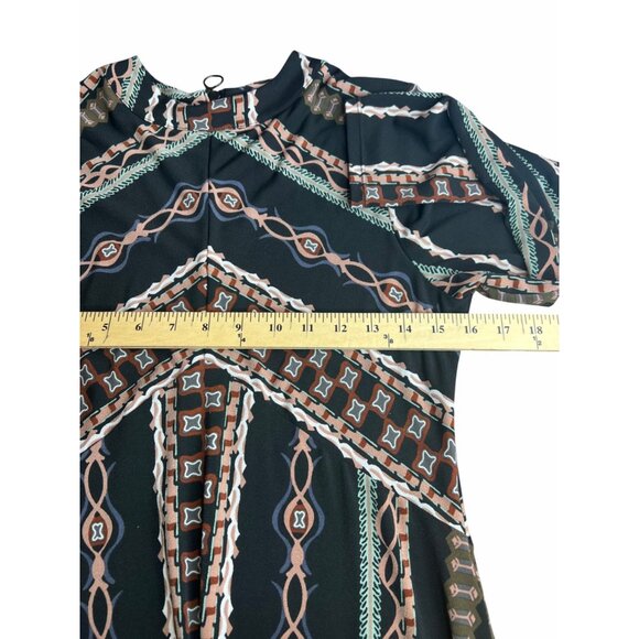 Free People Stella Mini Dress Boho Chic Long Sleeve Geometric Print Medium - Picture 12 of 14